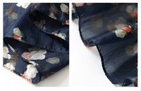 Écharpes et hijabs imprimés en soie pure 100% de qualité supérieure, tissu froissé, crêpe georgette, yoryu, légers et plissés