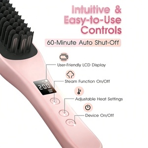 Brosse lissante à vapeur portable, températures réglables, peigne chauffant, brosse lissante RUCHA - Product Image 4