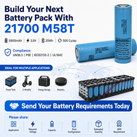 Baterai Isi Ulang EU Stock Baru Original Kapasitas Tinggi 5800mAh INR 21700 M58T untuk Peralatan Listrik E-Bike