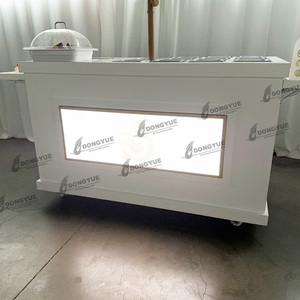 Carrito de Dulces Móvil Personalizado, Carrito de Comida Metálico, Carrito de Barra de Dulces con Caja de Luz LED con Logotipo - Product Image 2