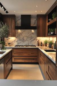 Armoires de <span class=keywords><strong>cuisine</strong></span> en bois de chêne naturel de qualité supérieure, design contemporain encadré pour cuisines résidentielles haut de gamme - Product Image 5