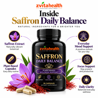 Capsules d'extrait de safran en vrac sous marque privée – Complément pour le soutien de l'humeur et de la mentalité chez l'adulte – Certifié GMP