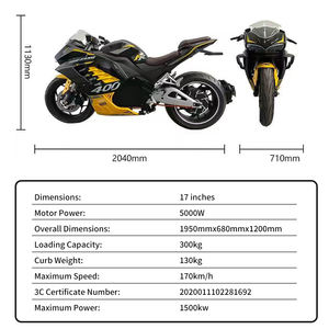 Customizable INMT 2025 New <b>72V</b> 5000W Stainless Steel High-Power Motorcycle High-Speed Track Racing Motorcycle with 170km/h - Product Image 4