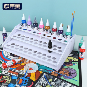 OuShuMei Three Tier 60 Hole Paint Rack Acrylic Paint <b>Storage</b> Organizer For <b>Art</b> <b>Supplies</b> Desktop Use - Product Image 1