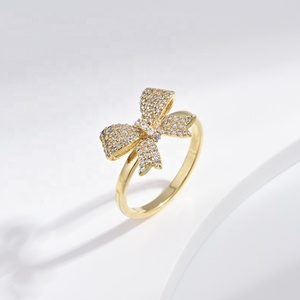 custom plata 925 sterling silver pearl vintage zircon <b>ring</b> fashion bow summer gold plated butterfly <b>adjustable</b> <b>rings</b> for women - Product Image 4