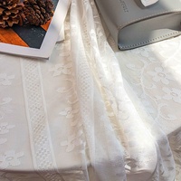 Nappe en dentelle blanche personnalisée / Toile de fond pour photographie, Tissu en dentelle à rayures hawthorne