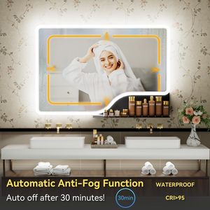 CF, nuevo diseño, 80*120cm, espejos Led montados en la pared, <span class=keywords><strong>baño</strong></span> de Hotel, <span class=keywords><strong>baño</strong></span>, habitación, <span class=keywords><strong>espejo</strong></span> Led con Interruptor táctil inteligente - Product Image 4
