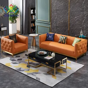 意大利风格奢华高端纹理真皮沙发套装高密度海绵3座办公公寓沙发CELS013