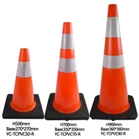 Obstacle routier sécurité routière bande réfléchissante pliable Triangle école petits cônes de trafic et de sécurité en plastique 30 pouces 750 mm