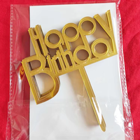 Lot de 10 décorations de gâteau en acrylique doré de grande taille pour anniversaire, fournitures pour topper de gâteau