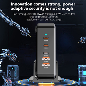 Station de charge rapide multi-ports 200W GaN <span class=keywords><strong>USB</strong></span> <span class=keywords><strong>C</strong></span> PD QC avec support de téléphone pour la maison, le bureau, vente en gros - Product Image 6