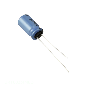 Condensador de Aluminio de Canal Fabricante 330uF UKT0J331MED, 330UF 20% 6.3V RADIAL, Montaje a Través de Orificio - Product Image 1