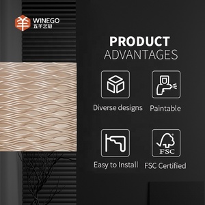 Revestimiento de Pared de Alta Calidad, Diseño Interior, Panel de Madera Adhesivo, Panel de Pared <span class=keywords><strong>3D</strong></span> - Product Image 4