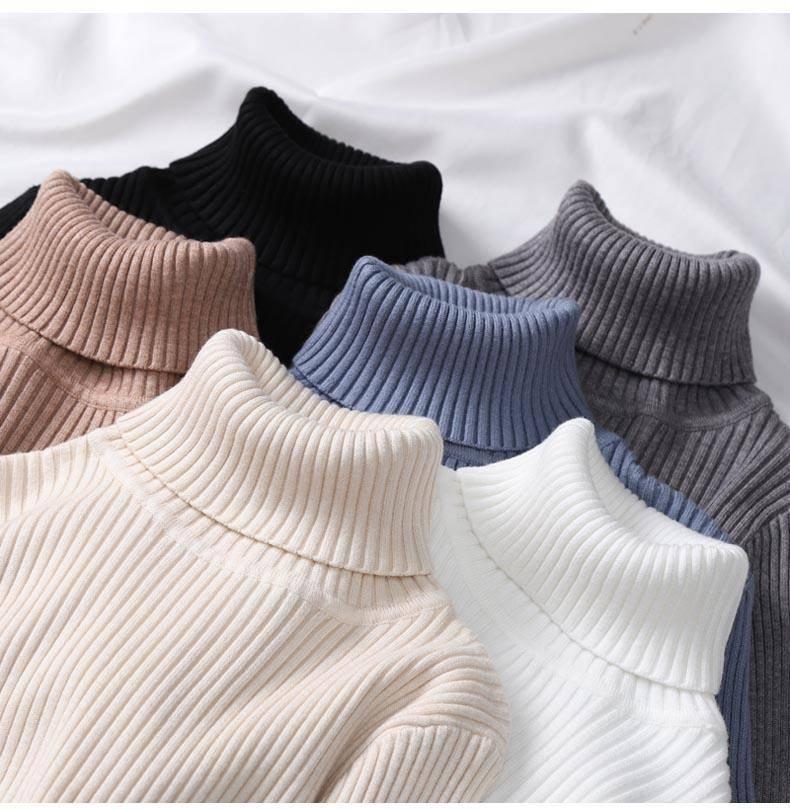 Private Label Custom Knitted Knitwear Winter Clothes Blank Women Sweater Pullover High Neck Long Sleeves Sweaters for Woman 2022