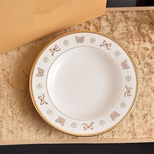 Nouvelle collection 2026 : Service de table en porcelaine fine à motif papillon doré, vaisselle en céramique à prix abordable pour la maison - Product Image 3