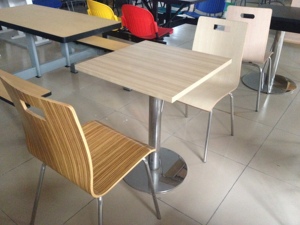 <strong>Foldable</strong> Canteen Furniture Restaurant <strong>Table</strong> Wooden Dining Desk <strong>Table</strong> with Strong Steel Frame <strong>and</strong> Plywood <strong>Chairs</strong> Seat - Product Image 2