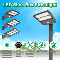 Lampe LED extérieure commerciale haute efficacité ETL DLC, étanche, type III, pour éclairage de zone de stationnement routier, avec cellule photoélectrique