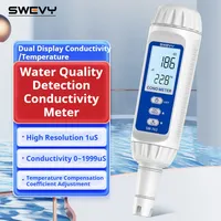 Stylo de mesure double SW762 LCD HD TDS pour la qualité de l'eau, la conductivité et la température / Convertisseur d'unités S/mS pour la Chine continentale