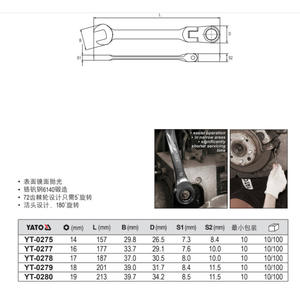 Yato Dual Purpose Wrench <b>18mm</b> Metric Ratcheting Open End Box <b>Spanner</b> Industrial Grade Chromium Vanadium Steel - Product Image 2