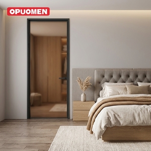 Porta da Bagno in Alluminio e Vetro con Design Personalizzato, Cerniere Nascoste, Finitura <span class=keywords><strong>per</strong></span> Appartamenti, Hotel e <span class=keywords><strong>Architetti</strong></span> Professionisti - Product Image 1