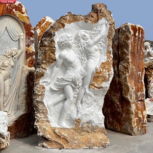 YOUFINE - Escultura de Mármol Tallada a Mano de Tamaño Real para Jardín, Estilo Natural, con Relieves de <span class=keywords><strong>Apolo</strong></span> y Dafne - Product Image 1