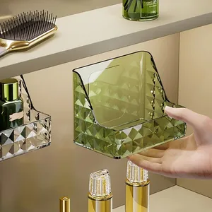 Cabinet Storage Box Wall-mounted Punch-free Home Bathroom Cosmetics Organizer Lipstick Makeup Brush Holder