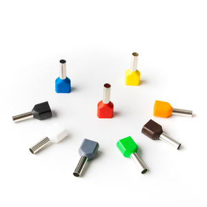 TE4012 Dây Tay Áo Đôi Ống Ép Lạnh End Đôi Dòng Ống Định Hình Đồng Cách Điện Uốn <span class=keywords><strong>Splice</strong></span> Ferrule Thiết Bị Đầu Cuối TE Loạt - Product Image 1