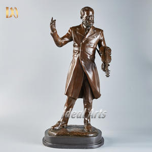 Fabriqué à la main 38cm petite décoration moderne Bronze laiton saxophone joueur Statue <span class=keywords><strong>musicien</strong></span> Figurine abstraite clarinette Statue - Product Image 6