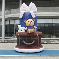 Gâteau d'anniversaire gonflable géant personnalisé en tissu Oxford avec éclairage LED pour événements extérieurs, fêtes et décoration publicitaire