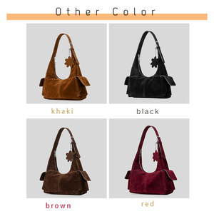 Bolso de Hombro de Mujer Estilo Vintage en Imitación de Gamuza, Bolso de Mano Casual de Viaje de Gran Capacidad, Personalizado y de Lujo - Product Image 5