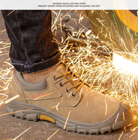 Botas de Seguridad con Forro de Kevlar, Botas de Trabajo de Cuero, Impermeables, Antiaplastamiento, Antipinchazos