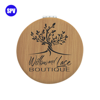 Miroir de poche compact rond multicolore personnalisé avec logo, gravure laser CO2 et service d'impression – Vente en gros