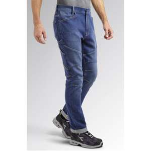 DIADORA UTILITY-702,179829-60023/S Ropa de trabajo en denim elástico lavado a la piedra azul claro de luna-PANTALÓN DE TRABAJO EAN 8053607262519 - Product Image 2