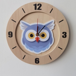 Bằng Gỗ Đồng Hồ Treo Tường Round Shape Động Vật Thiết Kế Chất Lượng Cao Trang Trí Đồng Hồ Treo Tường Siêu Im Lặng Cho Trẻ Em Phòng Và Vườn Ươm - Product Image 1