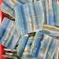 Vente en gros de plaques d'onyx bleu, agate, cristal naturel brut, pierre polie, tranche, plaque pour la décoration de la maison selon le Feng Shui