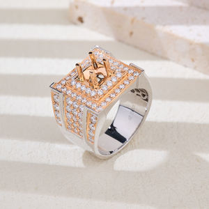 China <b>Men</b> High Quality 18K White Rose Gold Diamond Semi Mounting Wedding Engagement <b>Ring</b> for Certified Classic Birthday Gift - Product Image 3