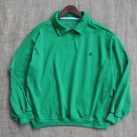 Sweat-shirt polo surdimensionné à logo brodé personnalisé, manches longues, unisexe, décontracté, streetwear, fabricant de vêtements en gros