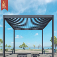 Pergola autoportante Mirador, auvent de jardin pliable, toiture à lames orientables, abri de pluie pour porte d'entrée extérieure, auvent rétractable en aluminium