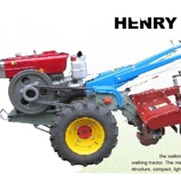 15HP 18HP 22HP Mini 2 Roda Traktor Berjalan Pertanian dengan Bajak/Tiller Putar dengan Kursi