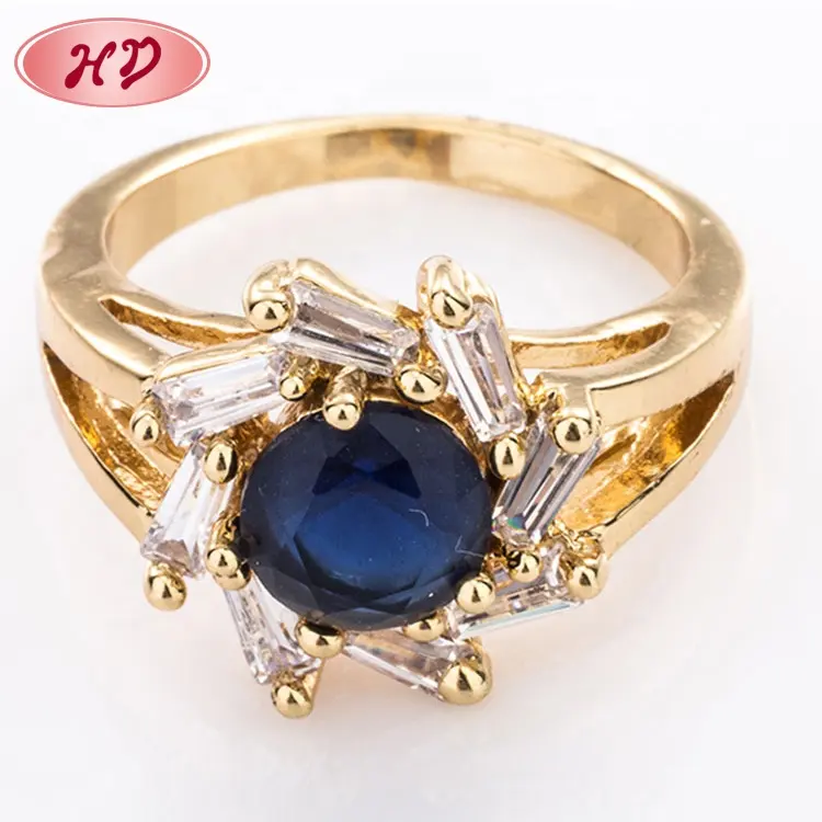 Hot Trending 18K Gold Dubai Wedding Brass Diamond Rings Jewelry For Women