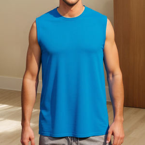 Camiseta sin mangas atlética original para hombre con estampado de rayón y correas de contraste para hombre - Product Image 6