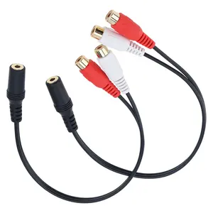 Jack da 3.5mm Audio Stereo femmina a 2 RCA femmina <span class=keywords><strong>presa</strong></span> per <span class=keywords><strong>cuffie</strong></span> cavo adattatore 3.5 Y cavo Splitter - Product Image 1