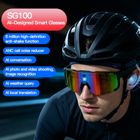 Lunettes de soleil sportives intelligentes AI avec caméra anti-tremblement 8MP, réduction de bruit ANC, reconnaissance d'image IA, enregistrement vidéo et audio