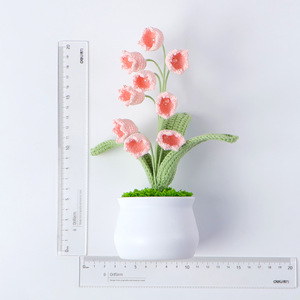 ดอกลิลลี่ถักนิตติ้งถักด้วยมือของดอกไม้กระถางวันวาเลนไทน์ของขวัญวันคริสต์มาสสำหรับแฟนสาวภรรยา - Product Image 5