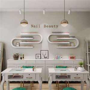 Étagère de présentation LE Salon, peinture au four, étagère murale en forme de <span class=keywords><strong>U</strong></span>, étagère murale adhésive pour salon de manucure - Product Image 1