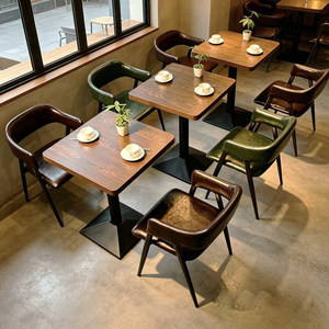 Conjunto de Mesa y Sillas para Cafetería Comercial, Muebles Vintage para Restaurante, Material PU, Diseño Verde Personalizable para <span class=keywords><strong>Restaurantes</strong></span> y Bares - Product Image 1