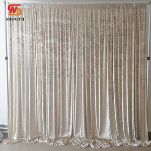 SMOOTH Custom Size Wedding Events Party Decorative Plain Drapery <b>Curtain</b> <b>Crushed</b> <b>Velvet</b> Fabric Backdrop - Product Image 4