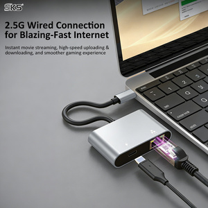 Adaptador Ethernet Tipo-C 2.5G RJ45 con Puerto de Carga PD para <span class=keywords><strong>Laptop</strong></span>, MacBook, iPad, Teléfono Android, Hub <span class=keywords><strong>USB</strong></span>-C Portátil de Alta Velocidad para Impresora - Product Image 3