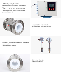 デジタルModbusフランジクランプGPRSバッテリー駆動RS485電磁流量計<span class=keywords><strong>20MA</strong></span>パルス出力（水、ガス、空気用）OEM - Product Image 6