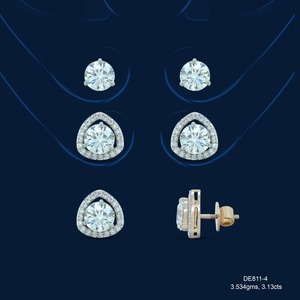 Direct Factory Supply Lab Grown Diamond <b>Stud</b> Earrings Solid Gold Fine Jewelry for Women 42 Stones Marquise Cut Luxury Available - Product Image 1